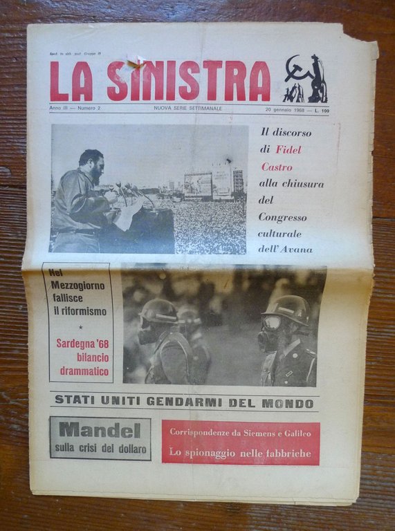 LA SINISTRA Nuova Serie Ann.III n.2 20 Gen.1968[rivista,comunismo,Corvisieri