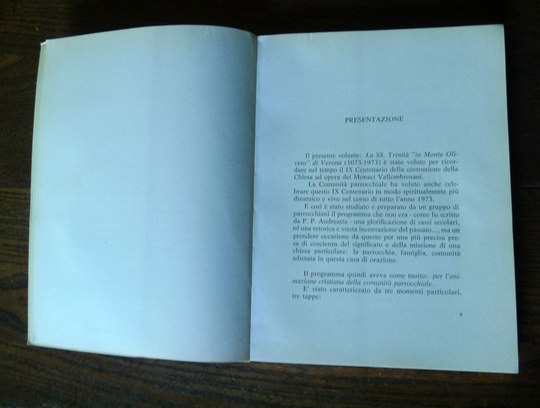 LA SS.TRINITÀ IN MONTE OLIVETO DI VERONA (1073-1973)IX Centenario[storia