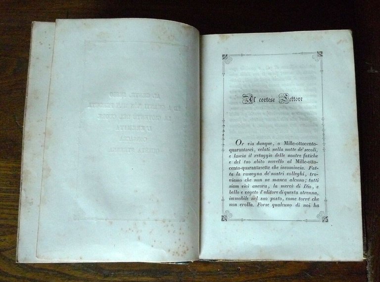 LA VIOLA DEL PENSIERO.DONO AL GENTIL SESSO,1846 Ripamonti Carpano[STRENNA