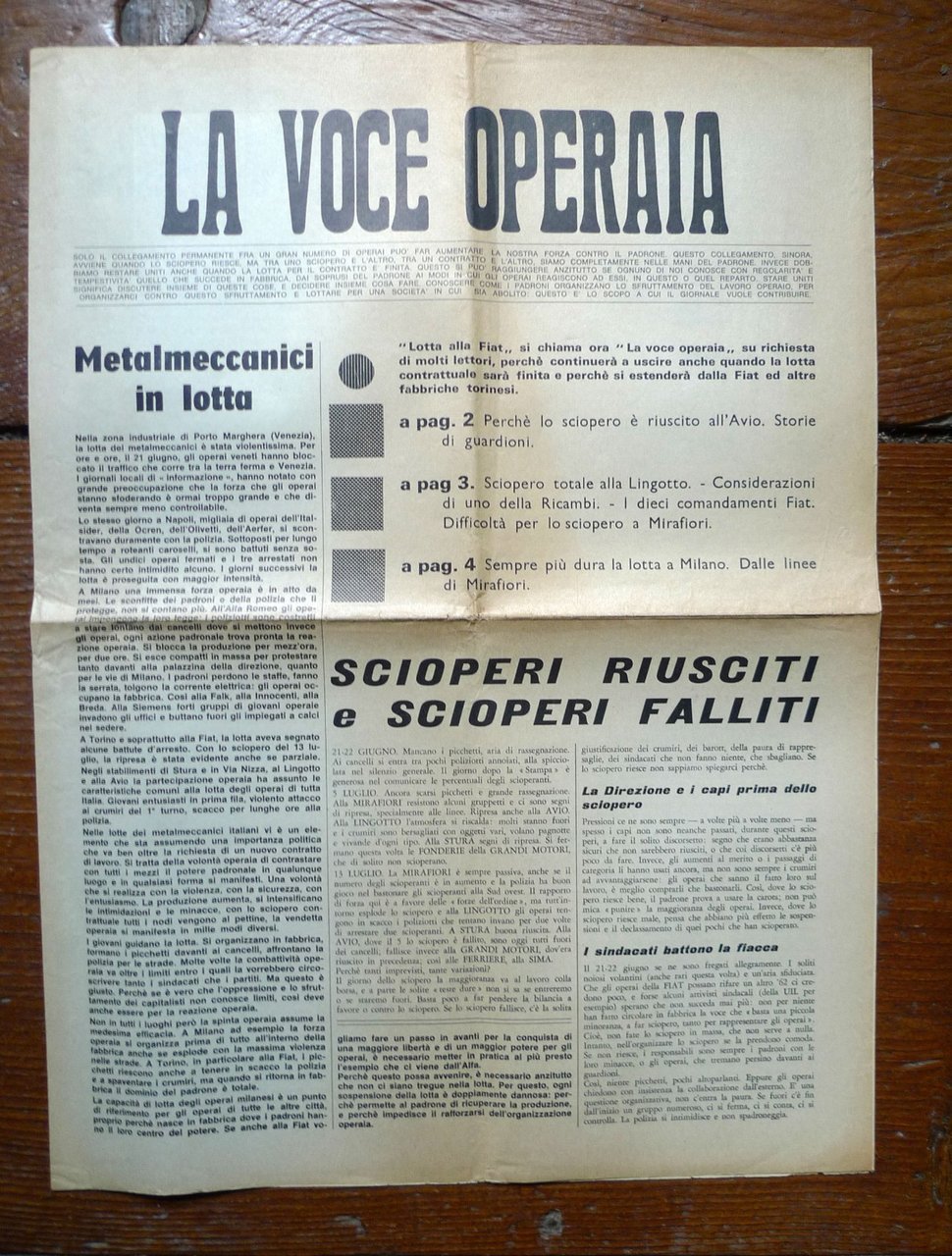 LA VOCE OPERAIA Lug.1966[Lotta alla Fiat,autonomia,Torino,comunismo | Immagine principale