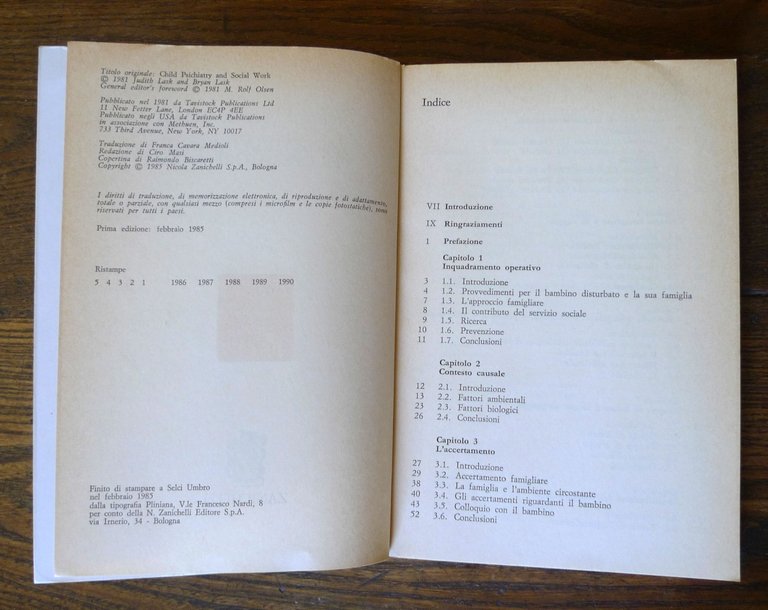 Lask,PSICHIATRIA INFANTILE PER OPERATORI SOCIALI,1985 Zanichelli[MANUALE
