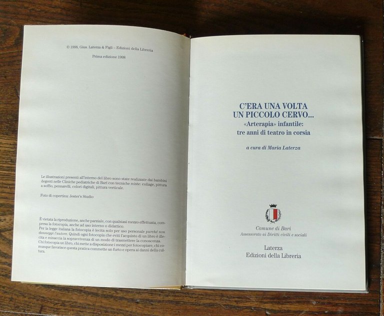 Laterza,ARTERAPIA INFANTILE:TRE ANNI DI TEATRO IN CORSIA,1998[pediatria,arte