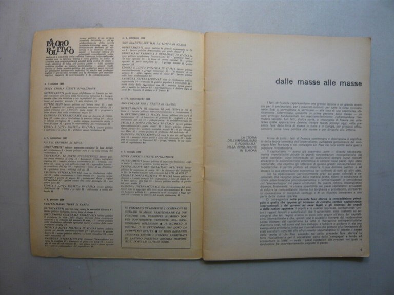 LAVORO POLITICO N.8/9, giugno-luglio 1968 Centro di Informazione, Verona