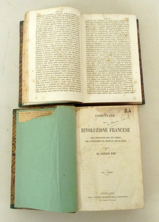 Lazzaro Papi,COMENTARII DELLA RIVOLUZIONE FRANCESE,1853[storia Francia