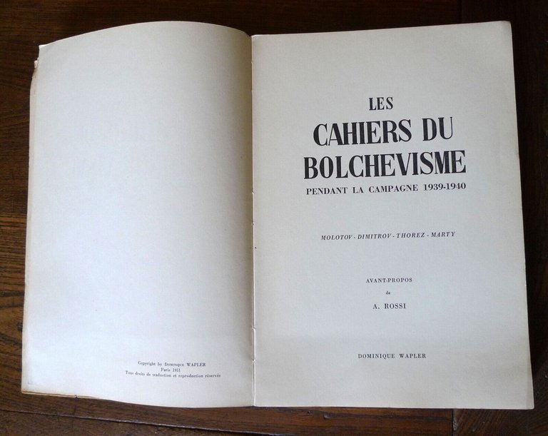 LE CAHIERS DU BOLCHEVISME PENDANT LA CAMPAGNE 1939-1940,1951[comunismo,Francia