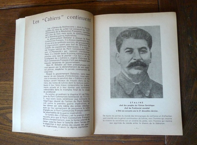 LE CAHIERS DU BOLCHEVISME PENDANT LA CAMPAGNE 1939-1940,1951[comunismo,Francia