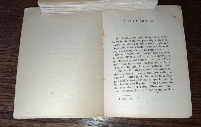 LE OPERE MINORI,DANTE ALIGHIERI,V.DELLA VOLGARE ELOQUENZA,1912 Sansoni[Passerini