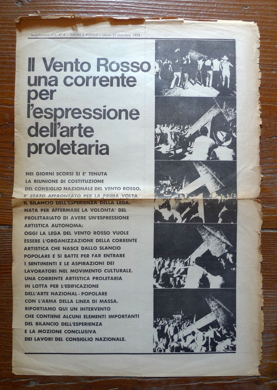 LEGA DEL VENTO ROSSO.Suppl.SERVIRE IL POPOLO n.47 1973[ARTE PROLETARIA,comunismo | Immagine principale