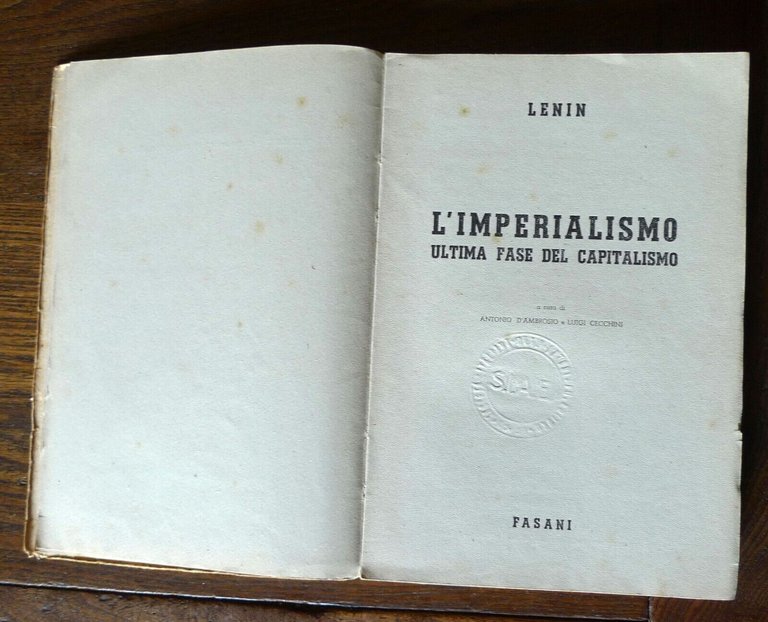 LENIN,L'IMPERIALISMO ULTIMA FASE DEL CAPITALISMO,1946 Fasani[COMUNISMO