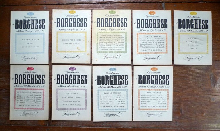 LEO LONGANESI,QUINDICINALE IL BORGHESE.Annata 1953 19 NUMERI
