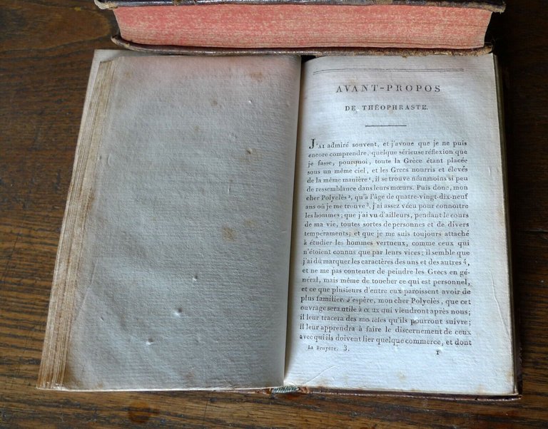 LES CARACTERES DE THEOPHRASTE,TRADUITS PAR LA BRUYERE,1810[TEOFRASTO,CARATTERI