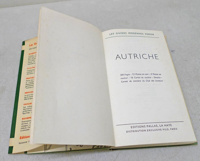 Les Guides Modernes Fodor,AUTRICHE,1957 Pallas[guida,Austria