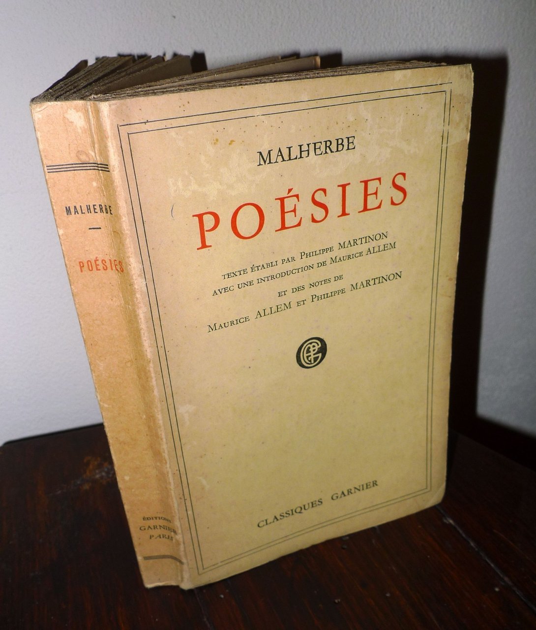 LES POÉSIES DE MALHERBE,1926 Garnier[poesia,Philippe Martinon,Maurice Allem
