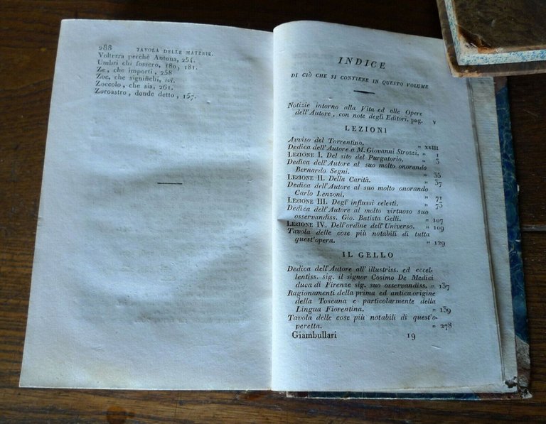 LEZIONI DI MESSER PIERFRANCESCO GIAMBULLARI,1827[IL GELLO,LINGUA FIORENTINA