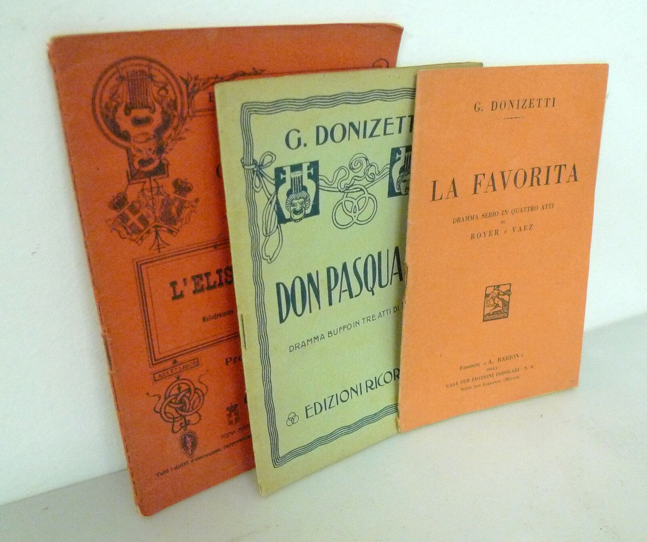 Libretti Donizetti,LA FAVORITA/DON PASQUALE/ELISIR D'AMORE[opera,musica lirica