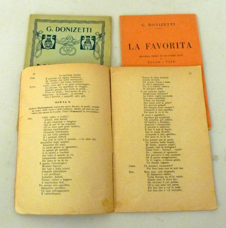 Libretti Donizetti,LA FAVORITA/DON PASQUALE/ELISIR D'AMORE[opera,musica lirica