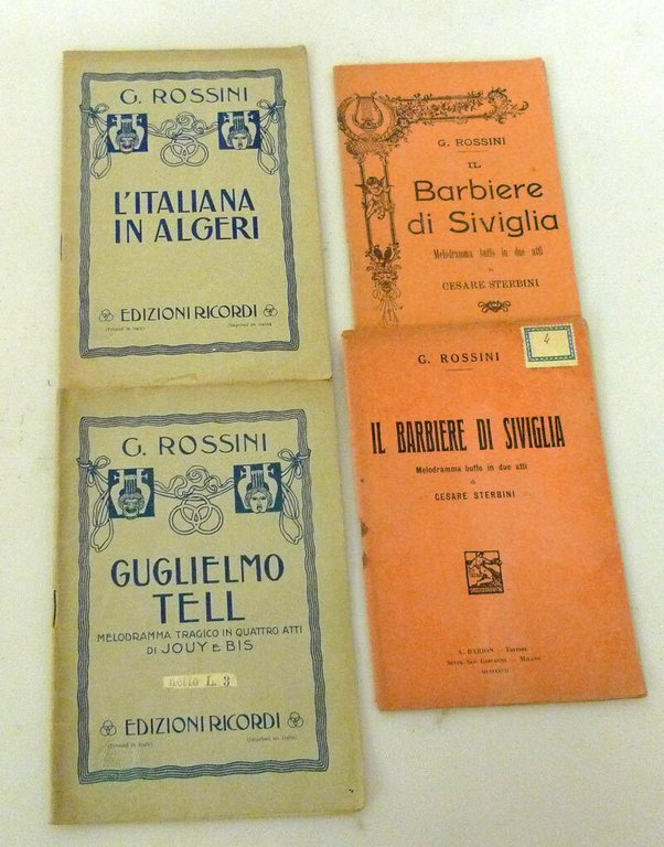 Libretti Rossini,GUGLIELMO TELL/BARBIERE DI SIVIGLIA/ITALIANA IN ALGERI[lirica