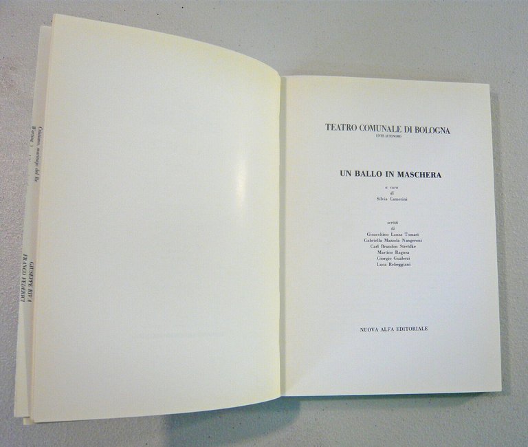 Libretto UN BALLO IN MASCHERA,Teatro Comunale di Bologna '91[Verdi,musica,lirica