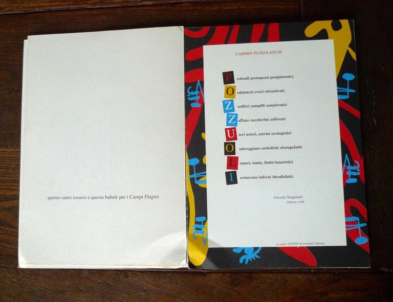 LIBRO D'ARTISTA-POZZOLANA[poesia visiva,Carmine Lubrano,Sanguineti,Diacono | Immagine Gallery 4