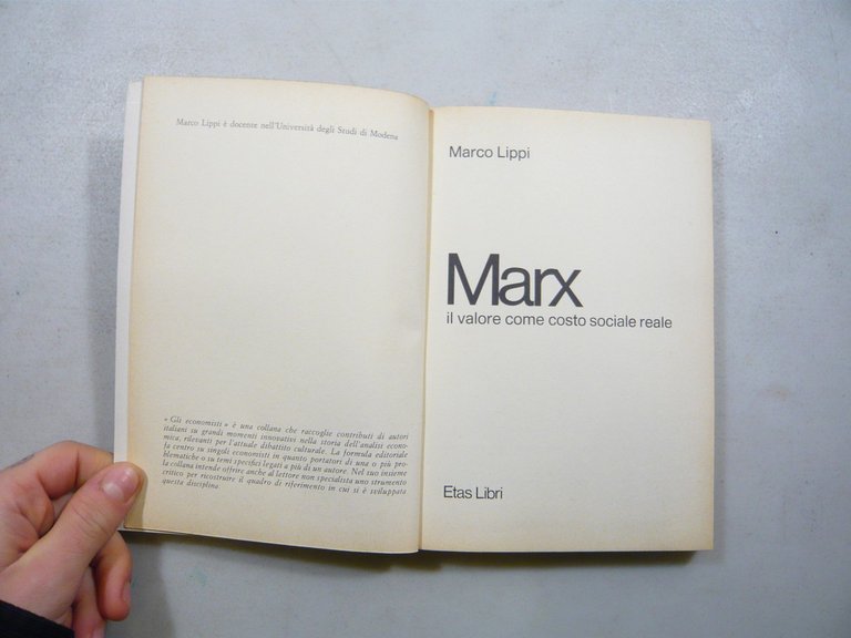 Lippi MARX,Il valore come costo sociale reale,Etas 1976