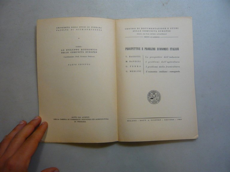 LO SVILUPPO ECONOMICO DELLE COMUNITA’ EUROPEE.Prospettive e problemi economici