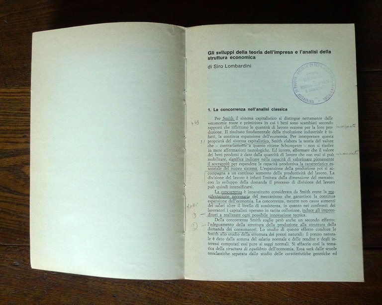 Lombardini,TEORIA DELL'IMPRESA E STRUTTURA ECONOMICA,1973 il Mulino[ECONOMIA