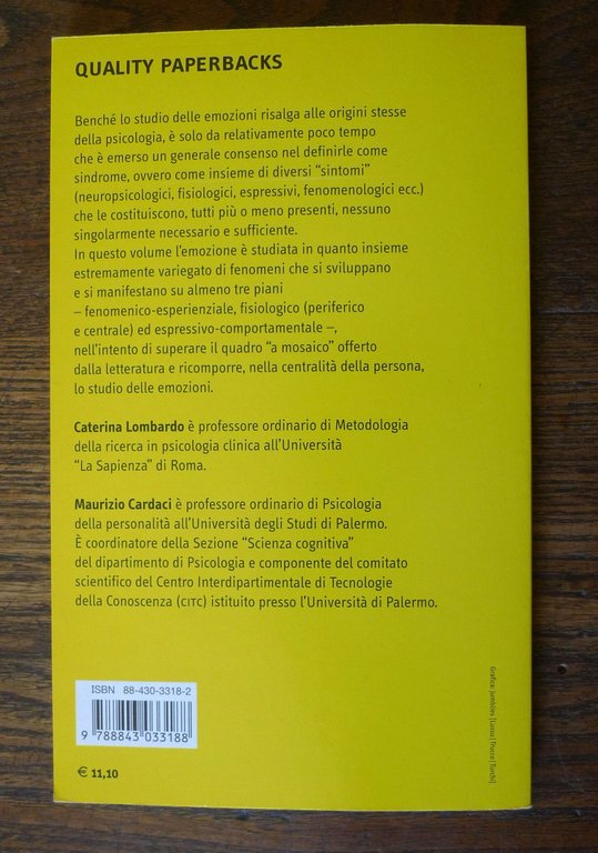 Lombardo/Cardaci,LE EMOZIONI.DALLE TEORIE ALLE PERSONE,2005 Carocci[psicologia