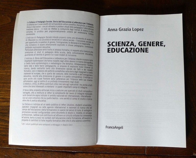Lopez,SCIENZA,GENERE,EDUCAZIONE,2015 FrancoAngeli[pedagogia sociale,scuola