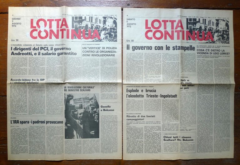 LOTTA CONTINUA.GIORNALE QUOTIDIANO.Agosto 1972[comunismo,Mario Lupo | Immagine Gallery 2