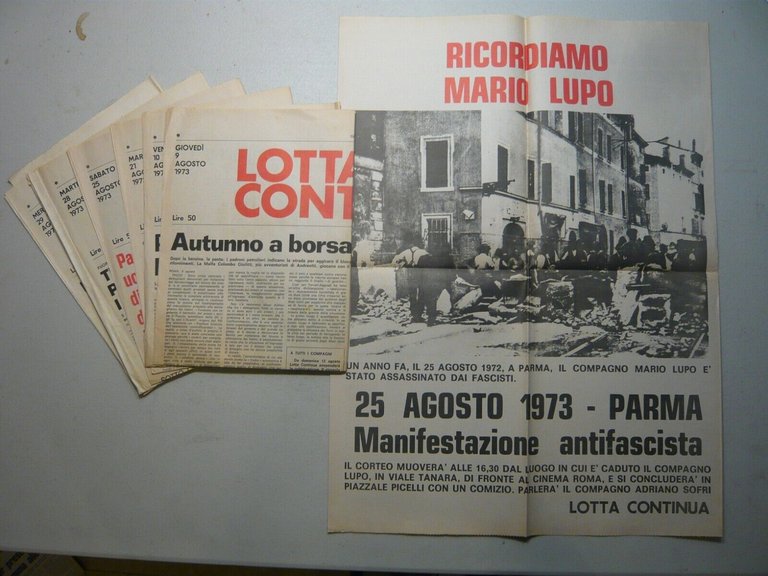 LOTTA CONTINUA.Giornale Quotidiano,Agosto 1973[contestazione,movimento