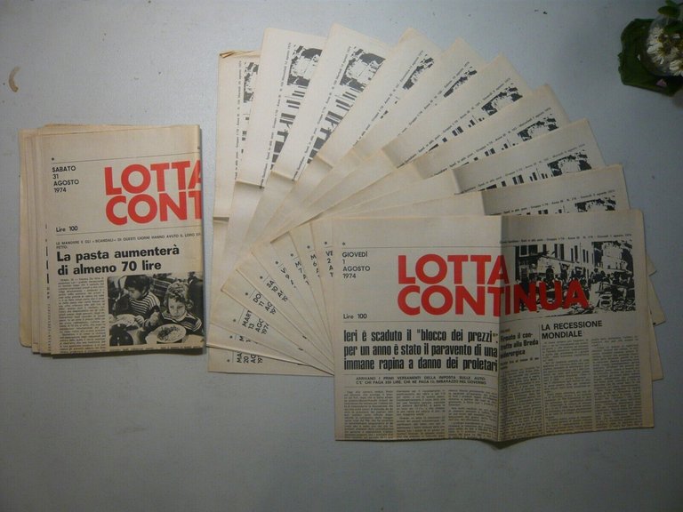 LOTTA CONTINUA.Giornale Quotidiano,Agosto 1974[politica,contestazione,movimento