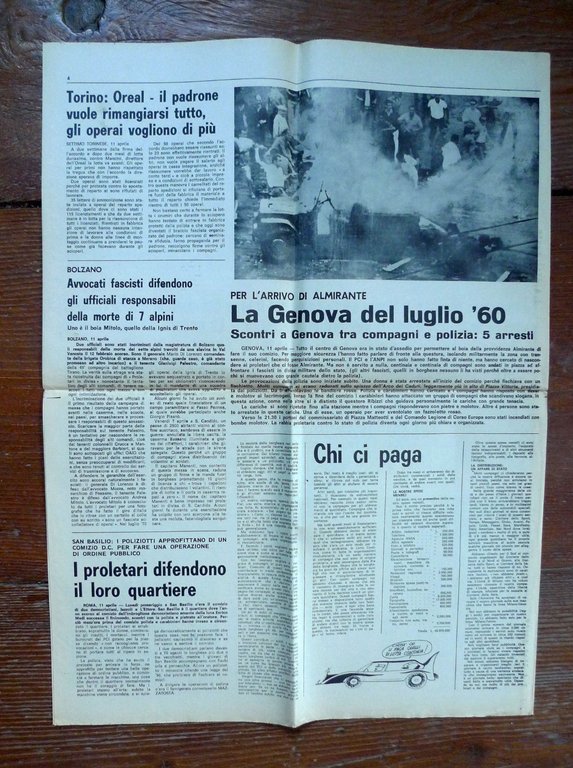 LOTTA CONTINUA Giornale Quotidiano Anno I-N.2 Mercoledì 12 Aprile 1972[comunismo