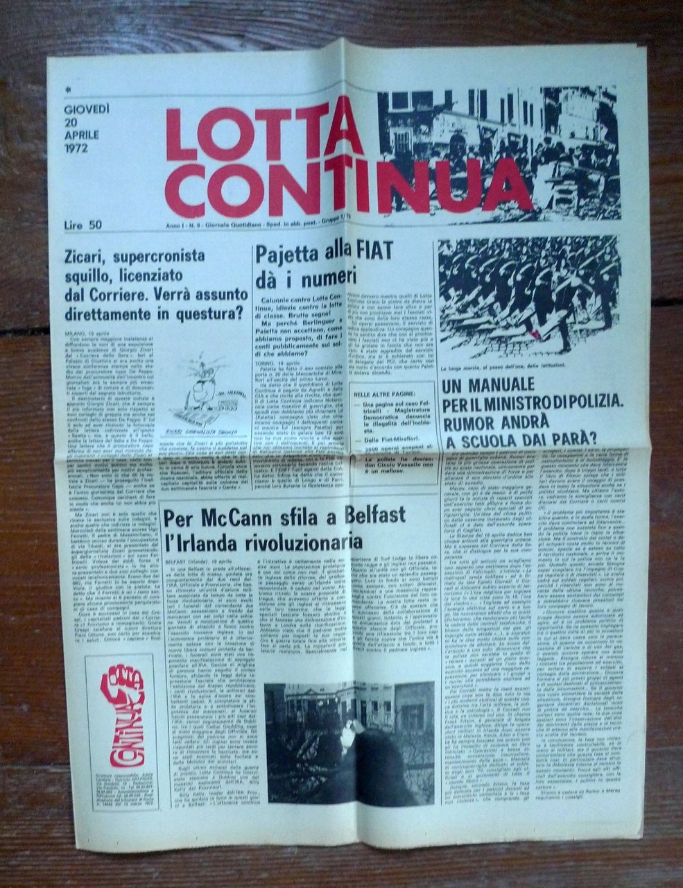 LOTTA CONTINUA Giornale Quotidiano Anno I-N.9 Giovedì 20 Aprile 1972[comunismo
