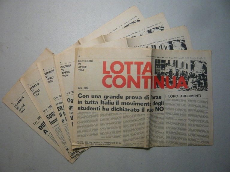 LOTTA CONTINUA.Giornale Quotidiano,Aprile 1974[contestazione,movimento