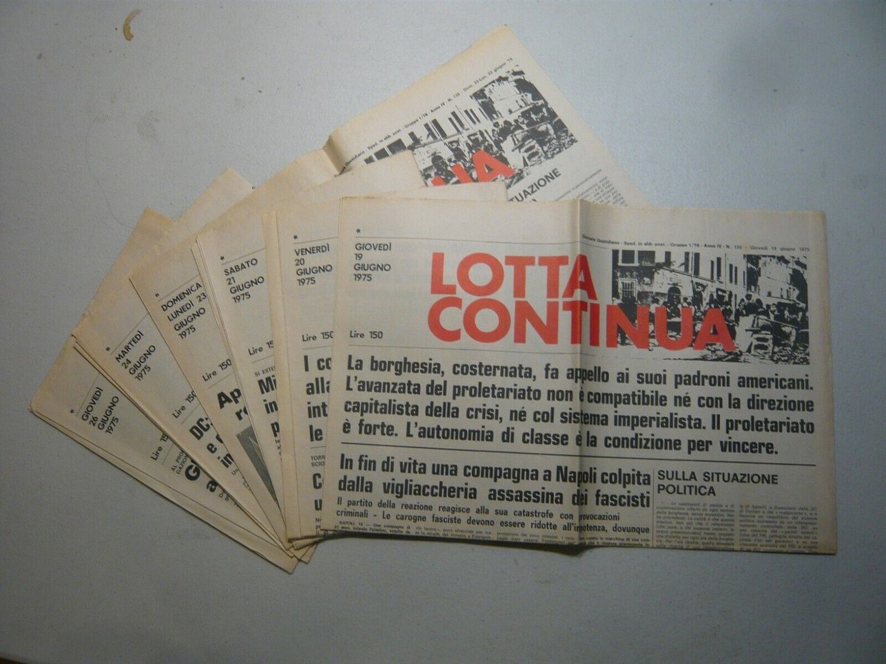 LOTTA CONTINUA.Giornale Quotidiano,Giugno 1975[contestazione,movimento