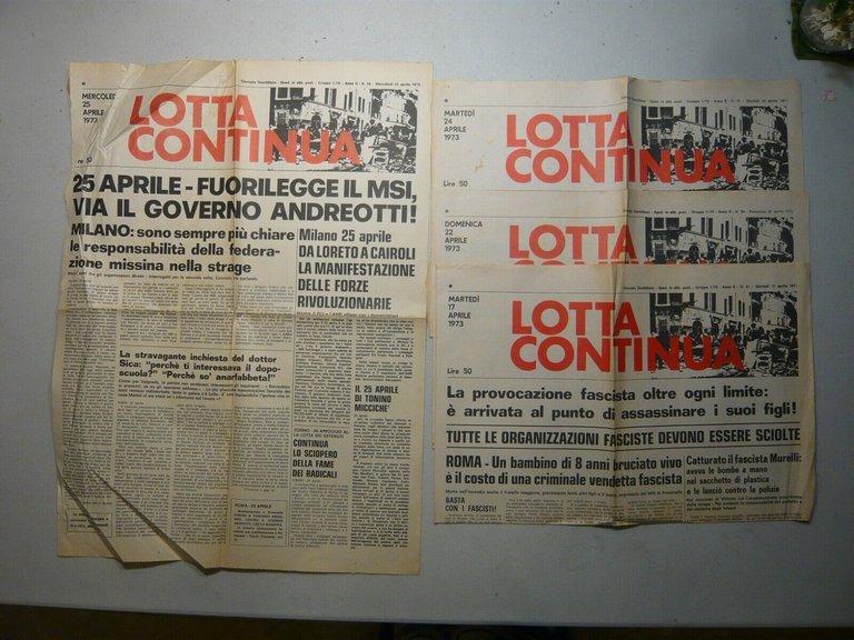 LOTTA CONTINUA.Giornale Quotidiano,luglio 1973[contestazione,movimento
