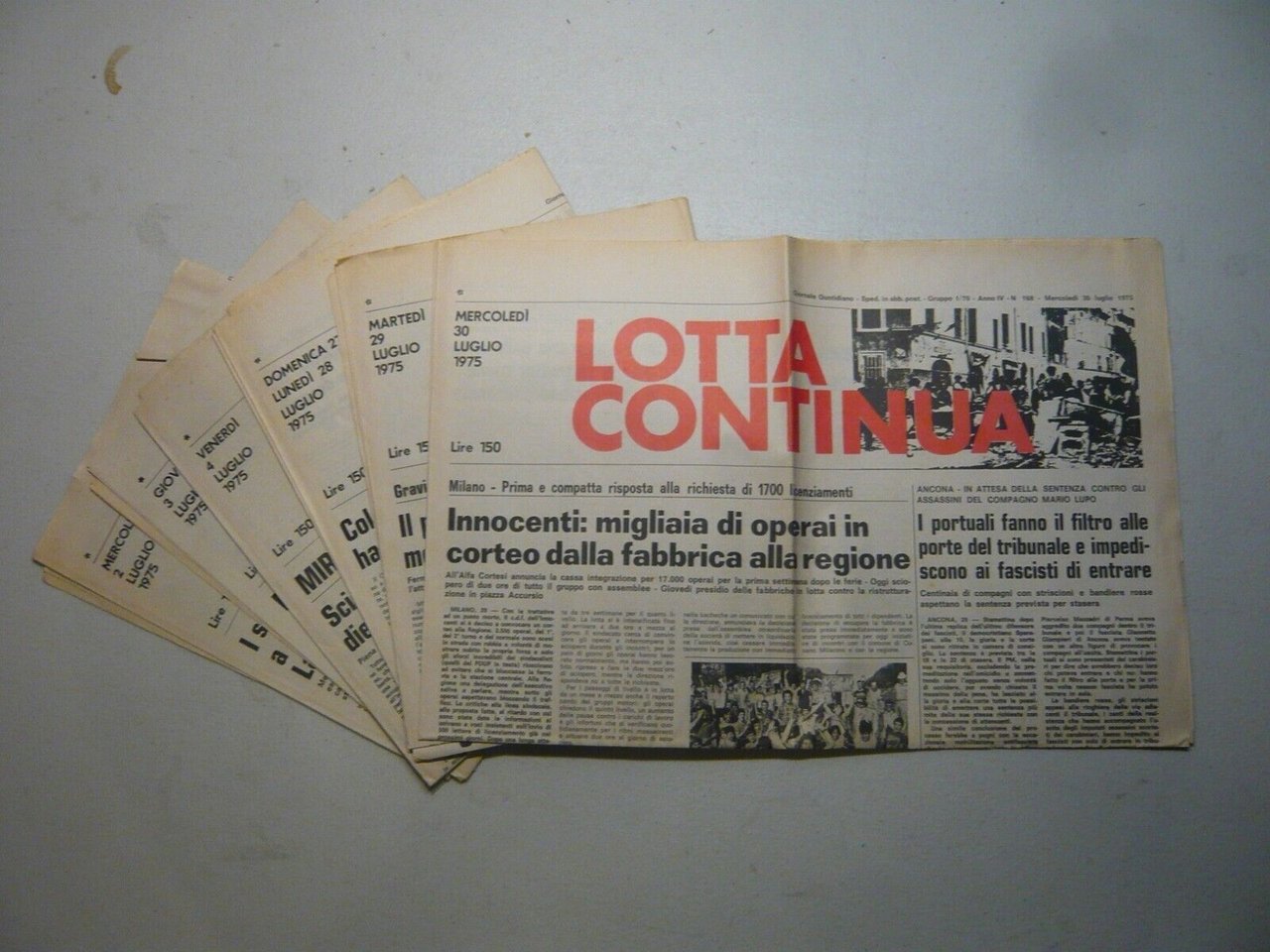 LOTTA CONTINUA.Giornale Quotidiano,Luglio 1975[contestazione,movimento