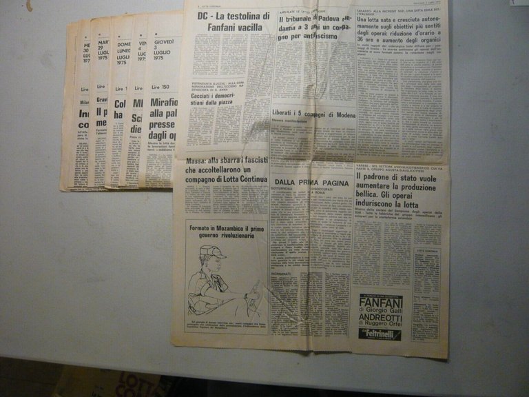 LOTTA CONTINUA.Giornale Quotidiano,Luglio 1975[contestazione,movimento