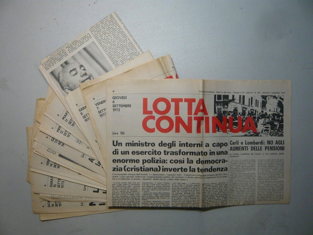 LOTTA CONTINUA.Giornale Quotidiano,Settembre 1973[contestazione,movimento