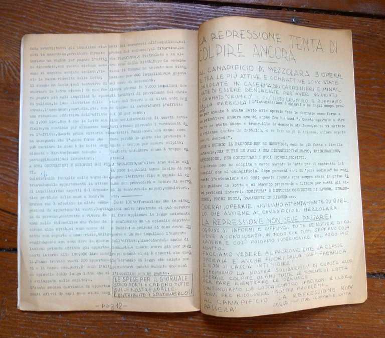 LOTTA DI CLASSE n.1 1970.GIORNALE POLITICO.CIRCOLO LENIN DI BUDRIO[comunismo