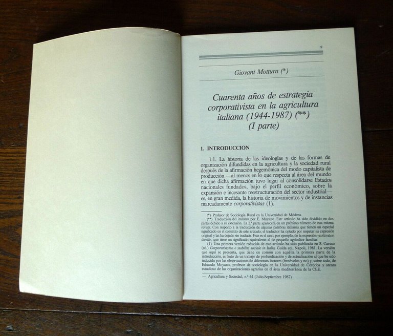 Lotto 4 opuscoli di Giovanni Mottura,Storia agricoltura italiana,Coldiretti