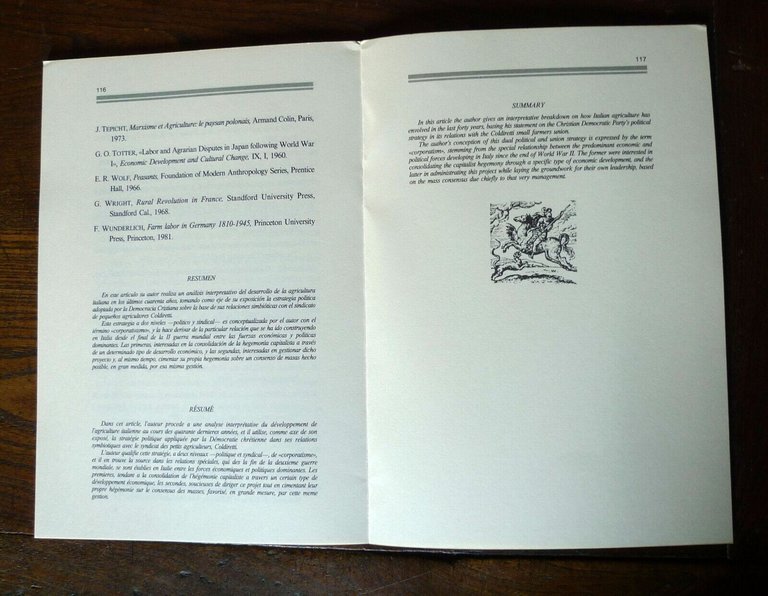 Lotto 4 opuscoli di Giovanni Mottura,Storia agricoltura italiana,Coldiretti