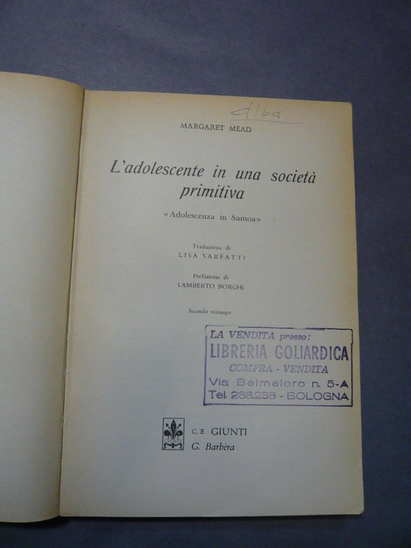 Lotto adolescenza[IDENTITA’ IMPERFETTE,Il Mulino;Mead, L’ADOLESCENTE