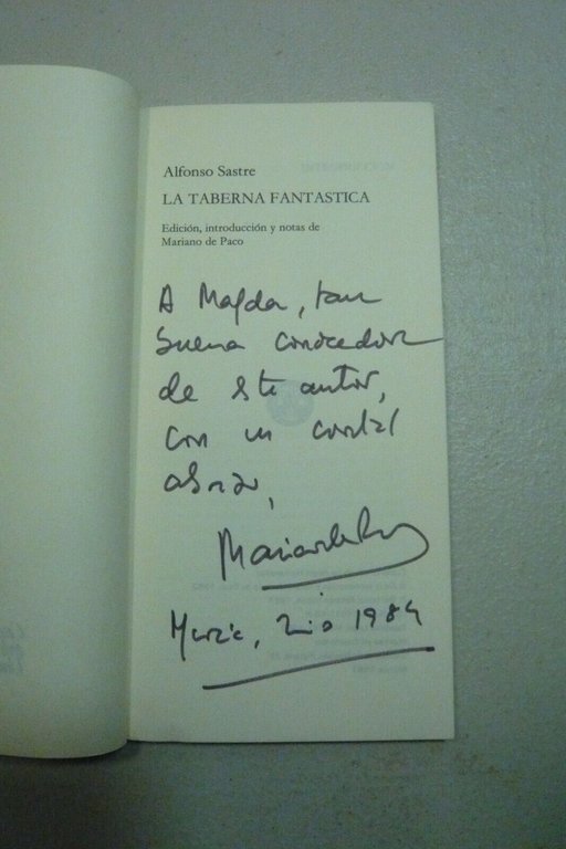 Lotto ALFONSO SASTRE[Taberna fantastica,Los hombres y sus sombras