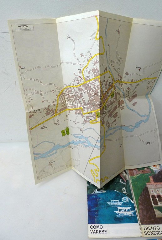 LOTTO DI CARTE GEOGRAFICHE.Aosta,Como-Varese,Trento-Sondrio,Torino,Milano,Verona