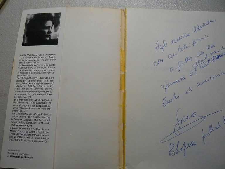 Lotto GINA LABRIOLA,Fantasma con flauto,Istanti d'amore ibernati[teatro,poesia