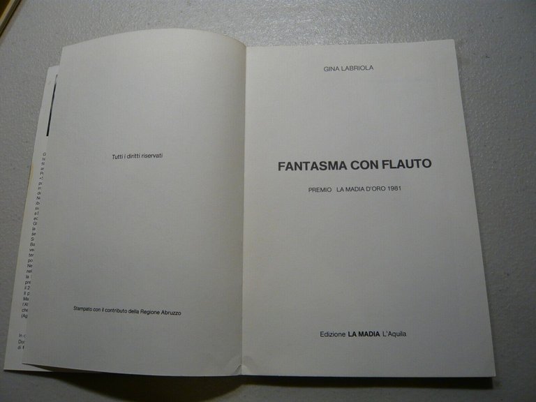 Lotto GINA LABRIOLA,Fantasma con flauto,Istanti d'amore ibernati[teatro,poesia
