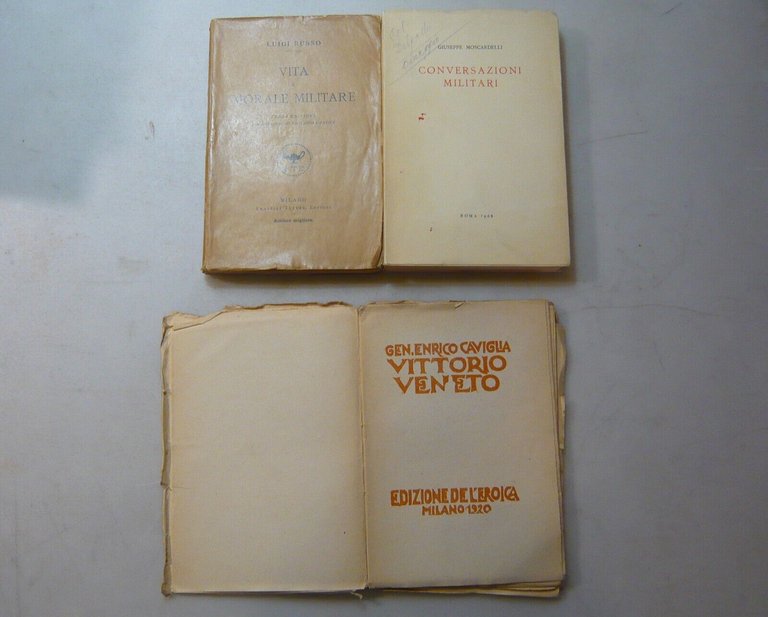 Lotto GUERRA E VITA MILITARE[Enrico Caviglia,Luigi Russo,Giuseppe Moscardelli