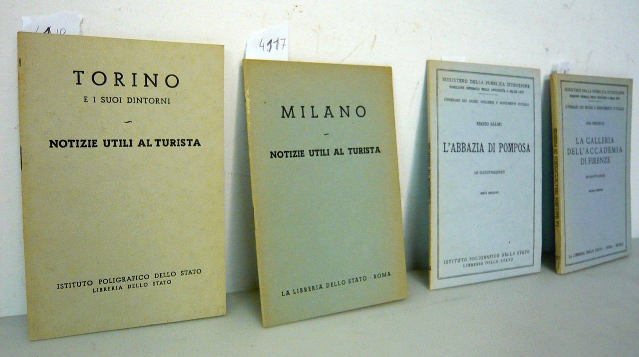 Lotto GUIDE TURISTICHE:GALLERIA DELL’ACCADEMIA DI FIRENZE,MILANO,TORINO,POMPOSA