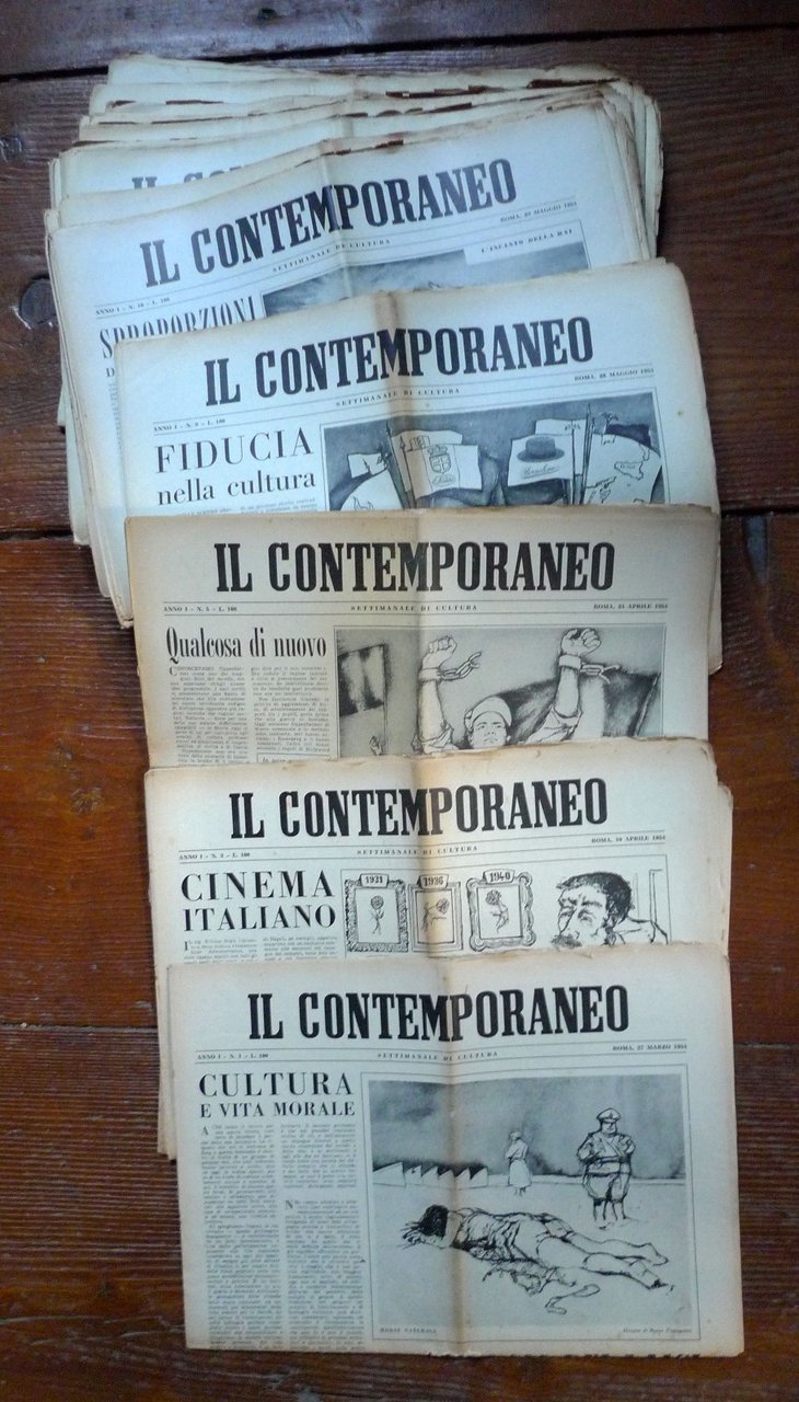 Lotto IL CONTEMPORANEO.SETTIMANALE DI CULTURA 1954-1957[Salinari,Trombadori